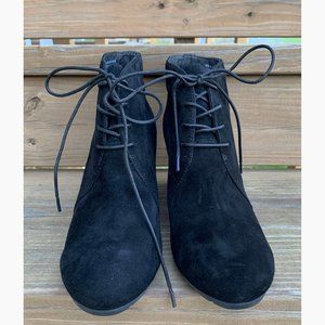 Clarks Artisan Wedge Suede Booties